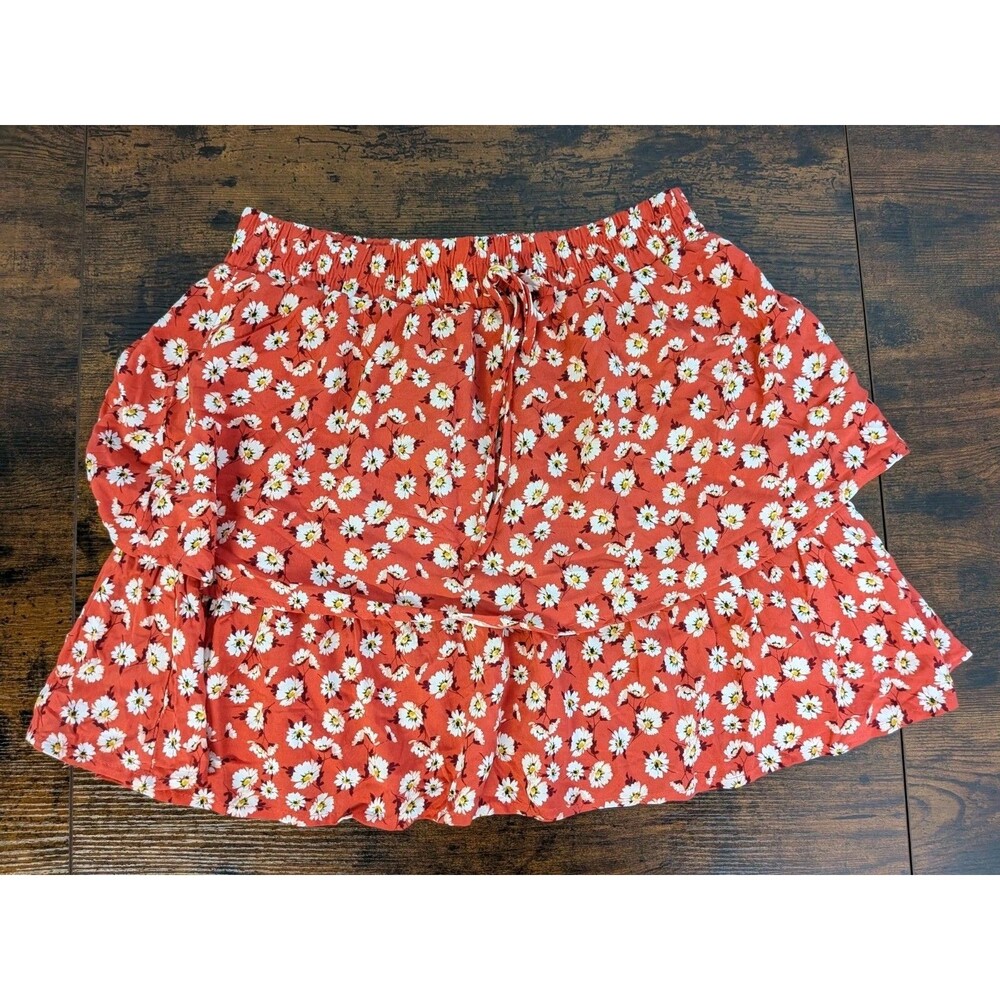 Gypsies And Moondust Floral Skirt Mini Red‎ Size Medium